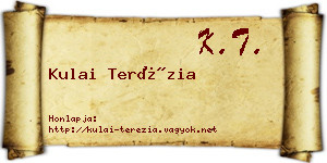 Kulai Terézia névjegykártya